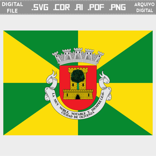 Vector bandeira Olivença cidade brasão flag cdr ai svg pdf png comprar download sacar