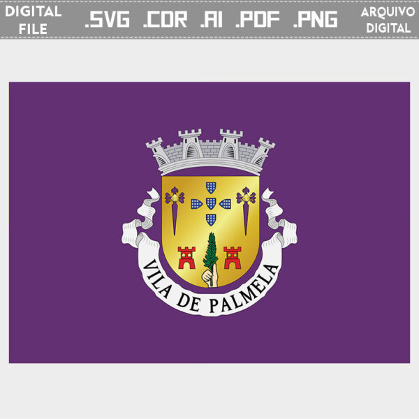 Vector bandeira Palmela cidade brasão flag cdr ai svg pdf png comprar em Portugal download