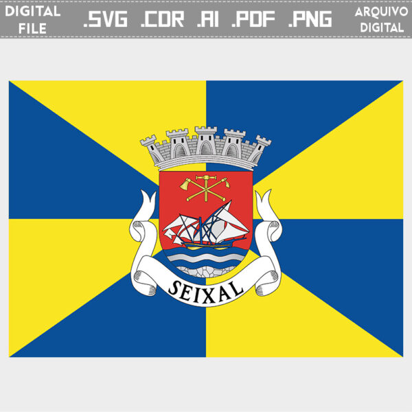 Vector bandeira Seixal cidade brasão flag cdr ai svg pdf png comprar editar sacar