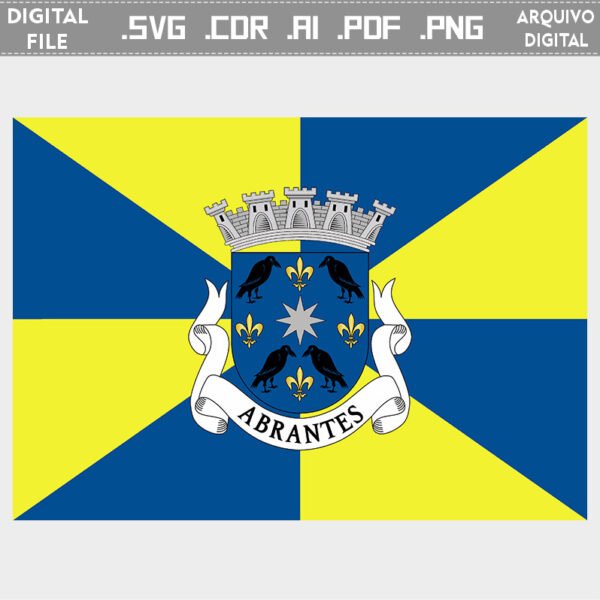 Vector bandeira Abrantes cidade brasão flag cdr ai svg pdf png sacar download