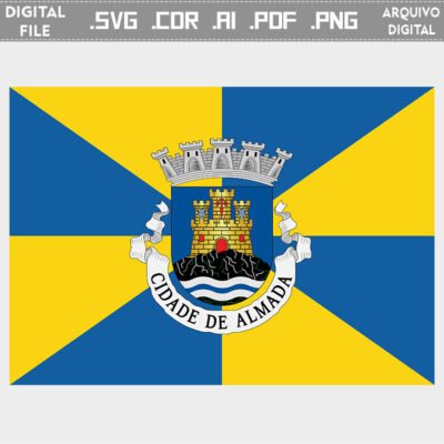 Vector bandeira Almada cidade brasão flag cdr ai svg pdf png sacar para editar