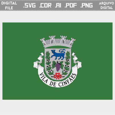 Vector bandeira Cinfães Vila brasão flag cdr ai svg pdf png ficheiro vetorial comprar em Portugal