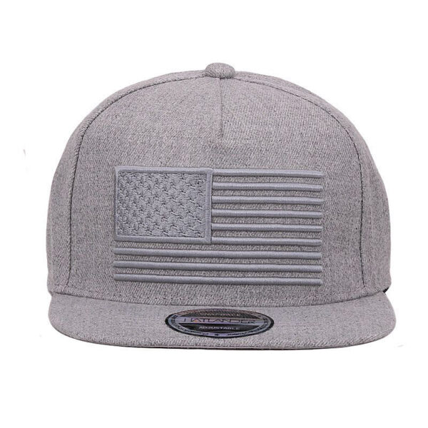 Chapéu Snapback USA Flag Cinzento Estados Unidos da América Pala Reta Regulável rap