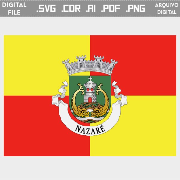 Vector bandeira Nazaré cidade brasão flag cdr ai svg pdf png ficheiro para edição e impressão