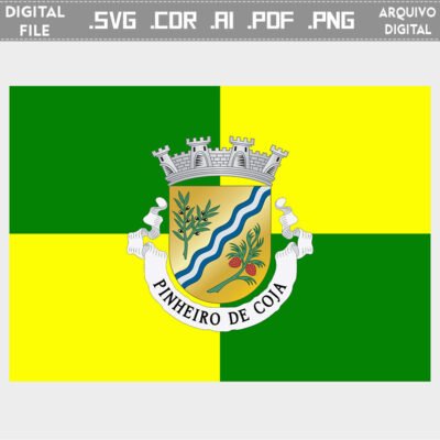 Vector bandeira Pinheiro de Coja Freguesia brasão flag cdr ai svg pdf png heraldica sacar download comprar