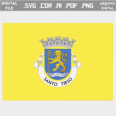 Vector bandeira Santo Tirso cidade brasão flag cdr ai svg pdf png download sacar