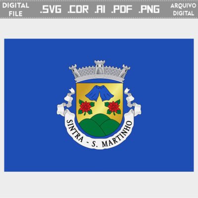 Vector bandeira São Martinho (Sintra) freguesia brasão flag cdr ai svg pdf png heraldica vetorial ficheiros sacar