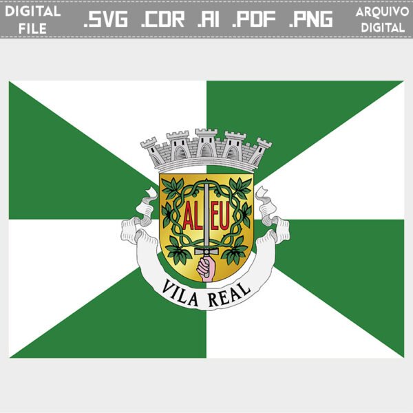 Vector bandeira Vila Real cidade brasão flag cdr ai svg pdf png heraldica sacar download baixar