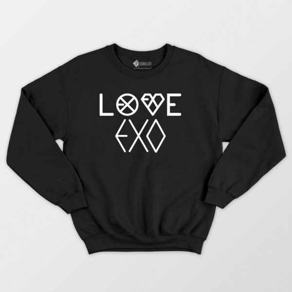 Sweatshirt Love EXO XOXO K-Pop unisex para fãs