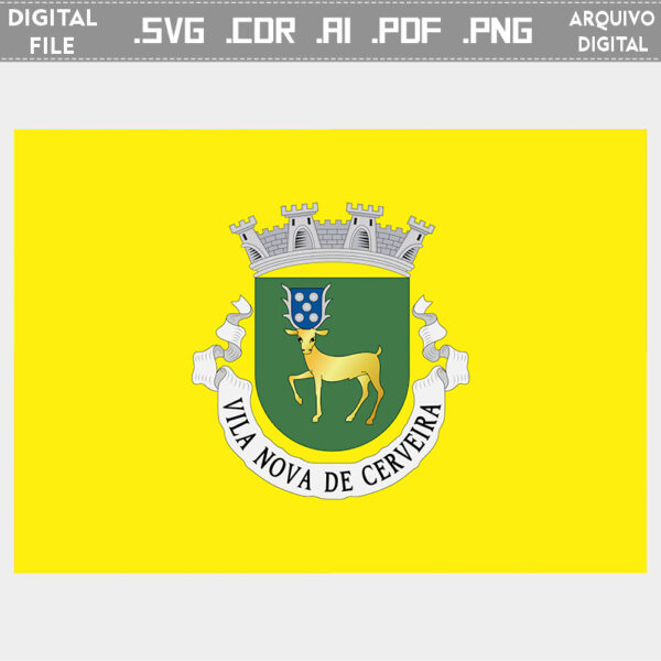 Vector bandeira Vila Nova de Cerveira brasão flag cdr ai svg pdf png comprar para editar imprimir