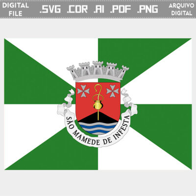 Vector bandeira São Mamede de Infesta cidade brasão flag cdr ai svg pdf png ficheiro para impressão