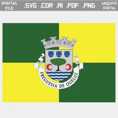 Vector bandeira Queluz cidade brasão flag cdr ai svg pdf png comprar alta resolução ficheiros vetores