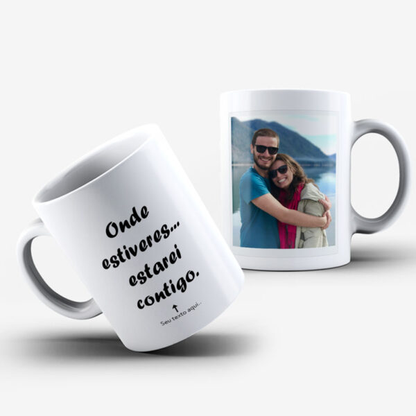 Caneca Personalizada com Foto Texto Imagem Logo foto casal