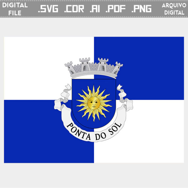 Vector bandeira Ponta do Sol cidade brasão flag cdr ai svg pdf png comprar em Portugal