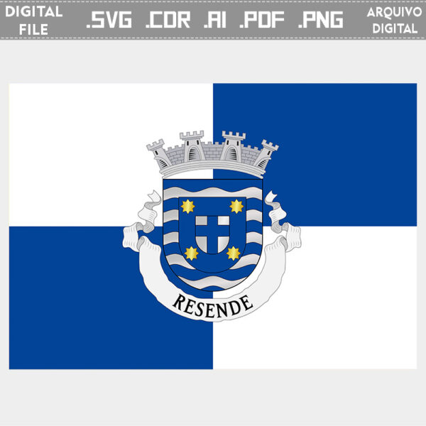 Vector bandeira Resende Vila brasão flag cdr ai svg pdf png comprar ficheiro impressão edição