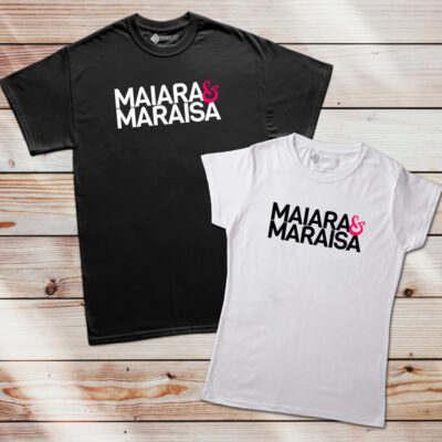 T-shirt Maiara e Maraisa logo manga curta preta branca comprar