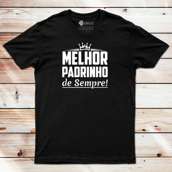 T-shirt Melhor Padrinho/Madrinha de Sempre preta