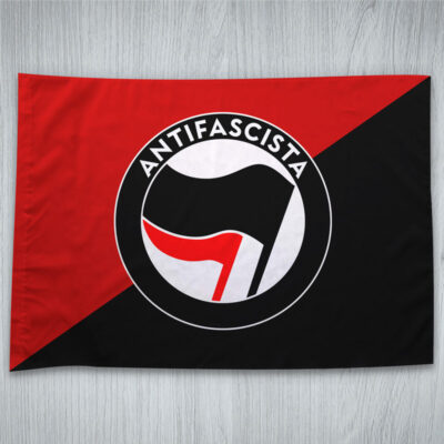 Bandeira Antifascista Anti-fascism (Antifa) preta vermelha 2 cores