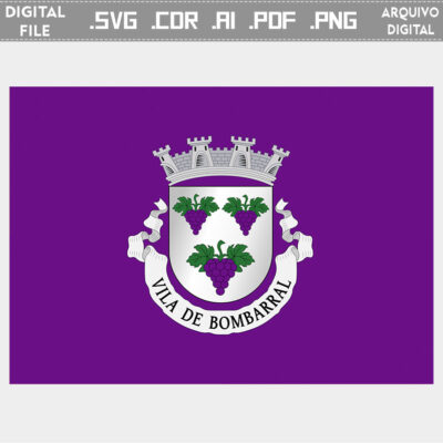 Vector bandeira Vila Bombarral brasão flag cdr ai svg pdf png comprar em Portugal preço ficheiros para edição