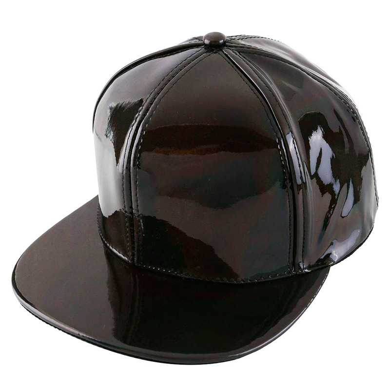Chapéu Holográfico Preto Brilhante Snapback Pala Reta Regulável preço