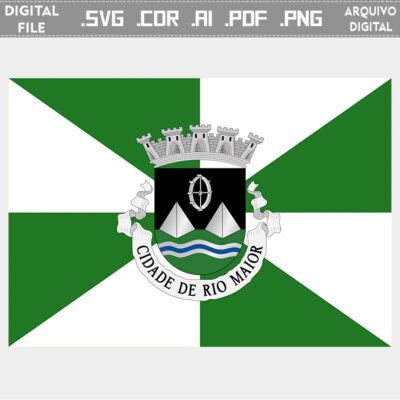 Vector bandeira Rio Maior cidade brasão flag cdr ai svg pdf png comprar em Portugal para edição