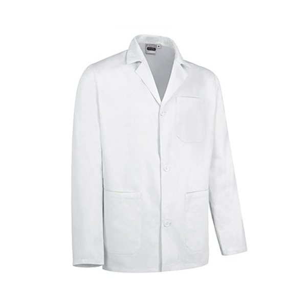 Bata de Trabalho Curta com Manga Comprida branca unsex