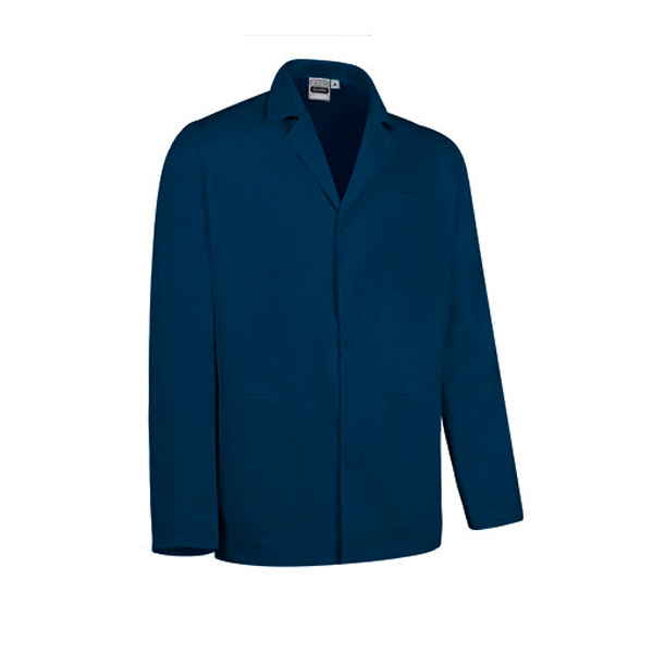 Bata de Trabalho Curta com Manga Comprida azul