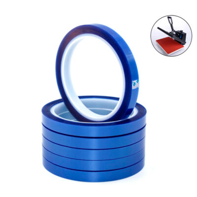 Fita Adesiva Térmica para Sublimação/DTF Fita Cola PET Azul 33m x 10mm Prensa Térmica