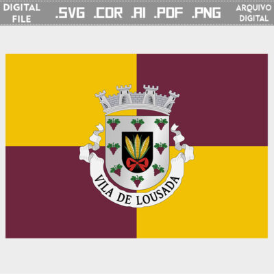Vector bandeira Lousada Vila brasão flag cdr ai svg pdf png