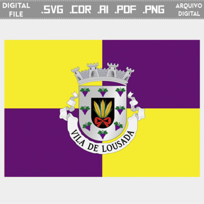 Vector bandeira Lousada Vila brasão flag cdr ai svg pdf png comprar vetores para edição impressão HD
