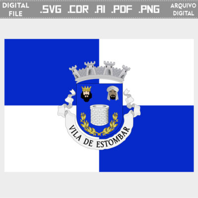 Vector bandeira Estômbar Vila brasão flag cdr ai svg pdf png comprar em Portugal ficheiros para impressão