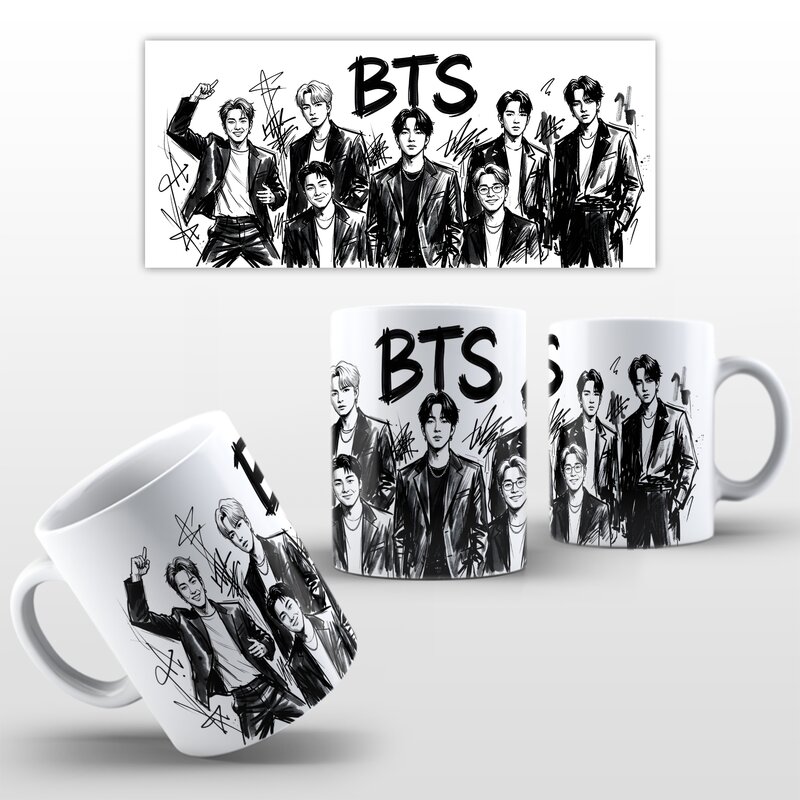 Caneca BTS banda Bangtan Boys membros da banda KPOP