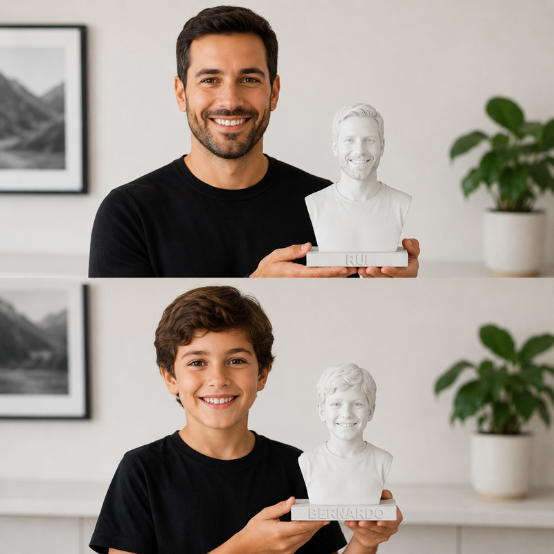 Busto 3D personalizado com foto Escultura 3D Impressão 3d personalizada criança