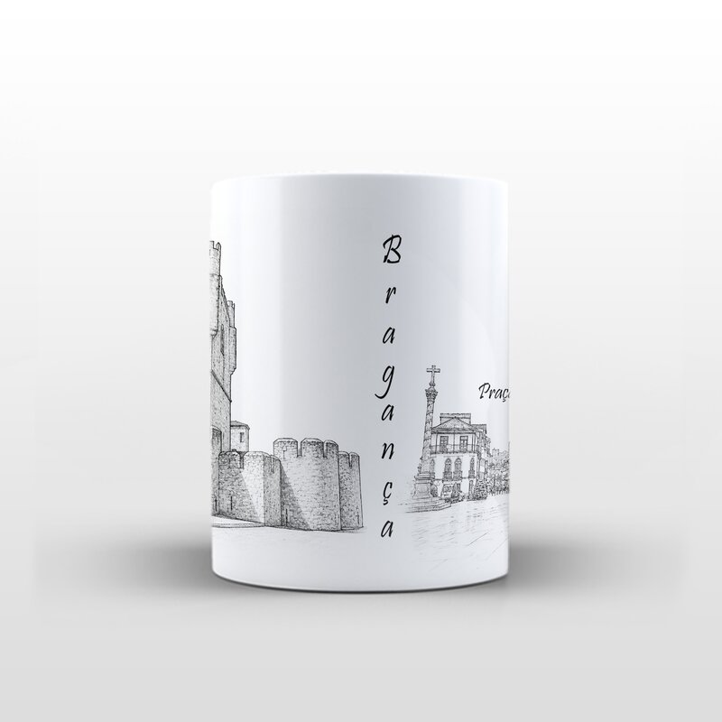Caneca Castelo de Bragança e Praça da Sé brindes comunhoes eventos festas aniversários batizados