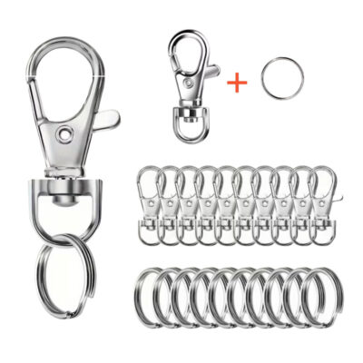 Gancho Mosquetão para Porta-Chaves com argola organizador chaves artesanato
