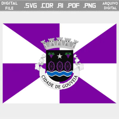 Vector bandeira Gouveia cidade brasão flag cdr ai svg pdf png comprar ficheiro vetorial editavel