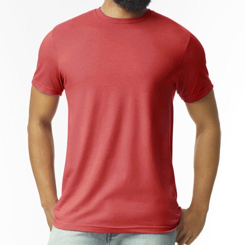 T-shirt Gildan GN670 Softstyle CVC Mix Algodão Poliéster 150g Adulto vermelha